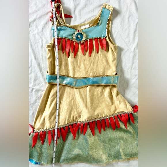 Disney Pocahontas Girls Princess Halloween Costume Dress & Arm Bands – Size 5/6 - Picture 7 of 9
